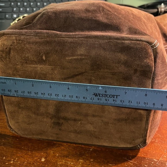 COACH 9196 VINTAGE LEGACY SAC CHOCOLATE BROWN SUEDE LEATHER XL BUCKET/DUFFLE - Picture 13 of 16